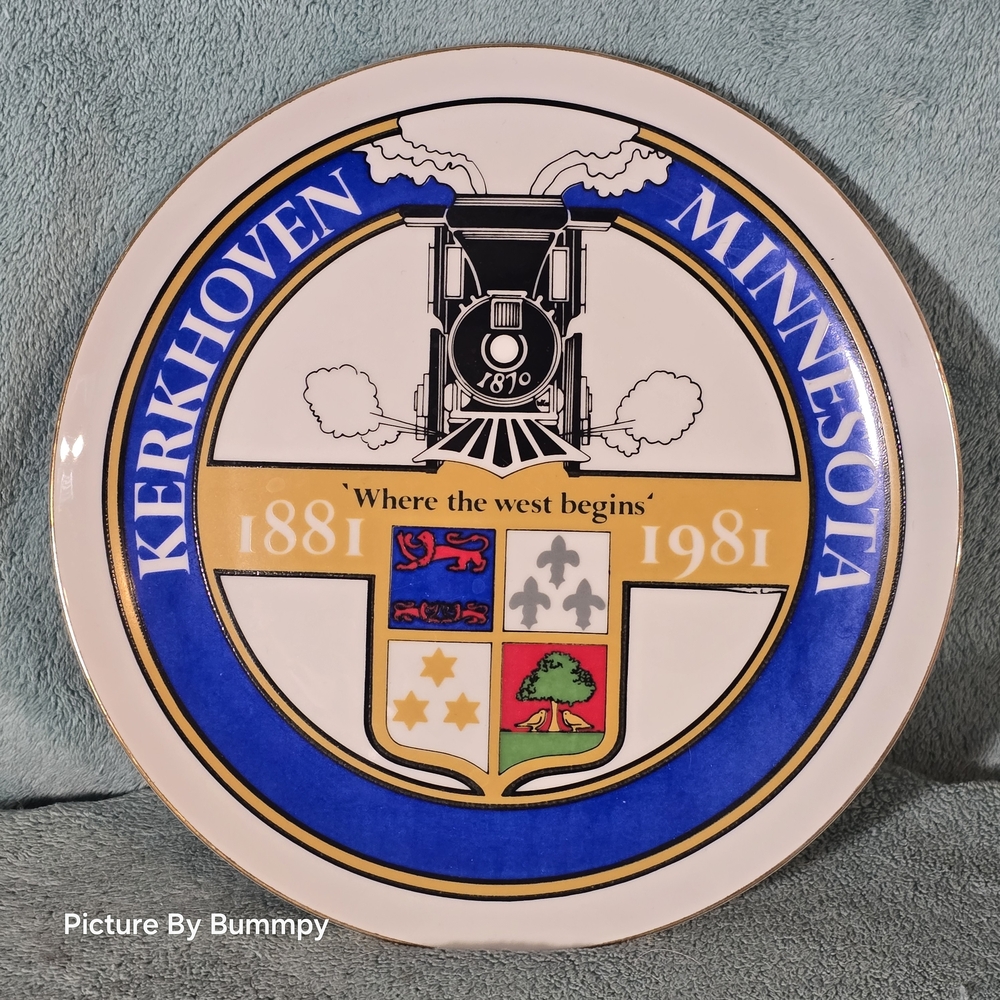 Commemorative plate celebrates the centennial of Kerkhoven, Minnesota, 100 Years